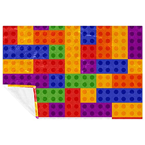 Couverture douce haut de gamme Let's Play aux motifs de blocs colorés - 2