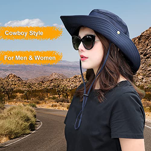 Image of Women Fishing Sun Hat Men Summer UV Protection Bucket Hats Mesh Ventilated Outdoor Hiking Gardening Beach Lawn Hat
