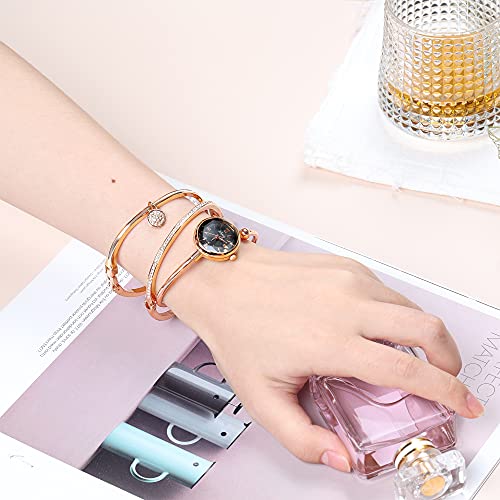 Elegant Strass Horlogeset voor Dames Parelmoer Dameshorloge en Armband - Image 3