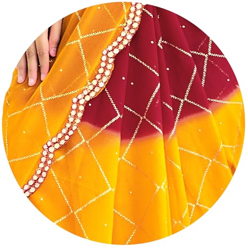 Image of MIRCHI FASHION Saree for Woman Georgette Floral Printed | Lightweight Comfortable Sari for Regular Social Wear and social visits