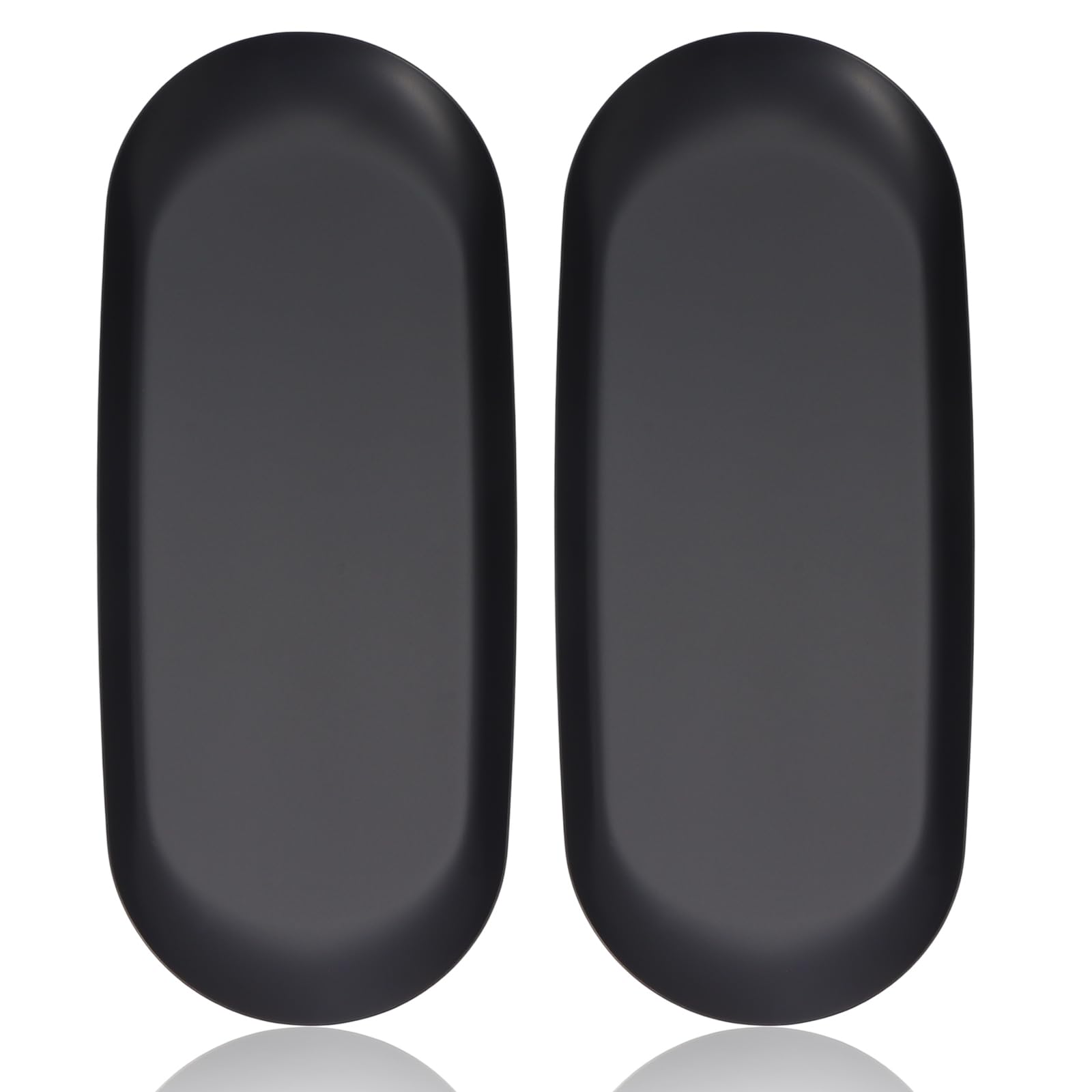 Photo 1 of ***MISSING PARTS***2PACK Black Decorative Tray,Oval Stainless Steel Trays, Decorative Tray for Jewelry Dish Cosmetics Organizer Bathroom Clutter Serving Platter (Black, 9 in)