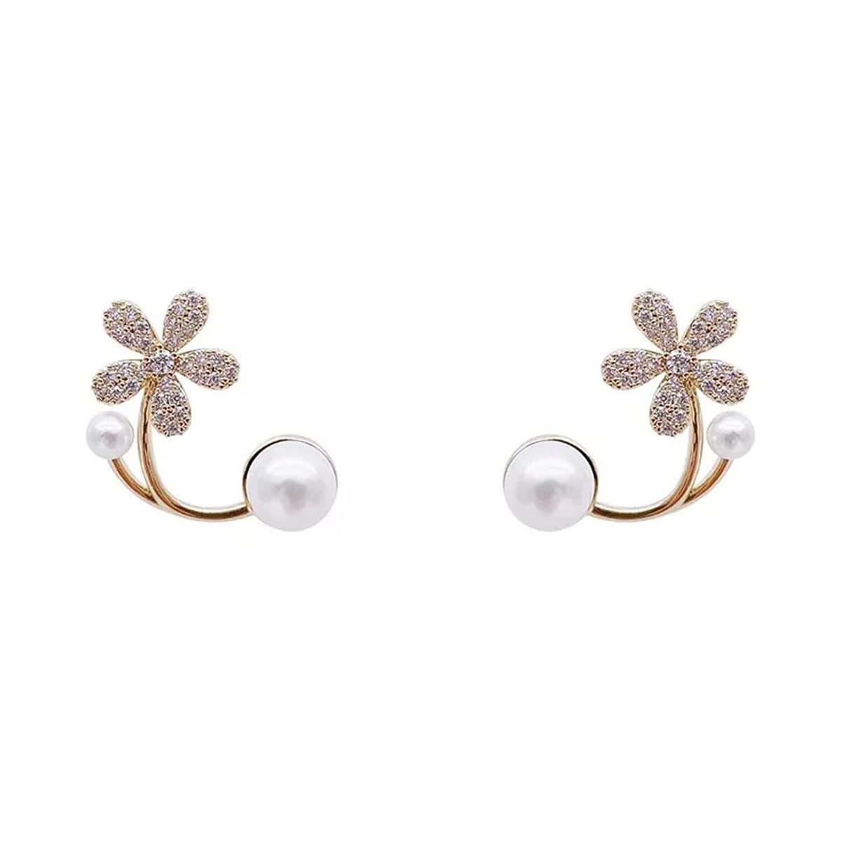 Jewels Galaxy Gold Plated Korean Beautiful Floral AD Pearl Stud Earrings (LQ-ERC-12011) (B0C5RPZTZ2) Amazon Price History, Amazon Price Tracker