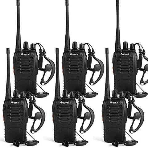 Greaval Long Range Walkie Talkies Rechargeable Two-Way Radios with Earpiece, Walkie Talkies for Adults 16-Channel UHF 400-470MHz (Pack of 6) Cover