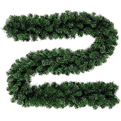 Patiomore9 FT Christmas Garland Artificial Spruce Decoration, Green Garland Xmas Decorations for Outdoor & Indoor Use, Wedding Party, Doorway, Wall, Stairs Decorations and DIY Wreath, 1 Pack