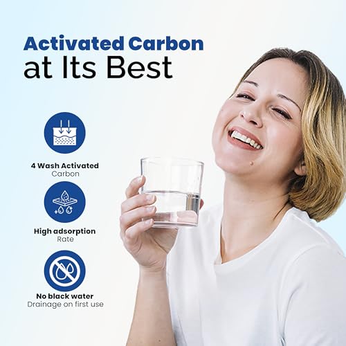 Image of Bio+ Granular Activated Carbon Filter 8 inch - 1100 Iodine Value - 4 Wash Activated Carbon - Superior Filtration for Purified Water - Remove Odors, Chemicals, and Impurities