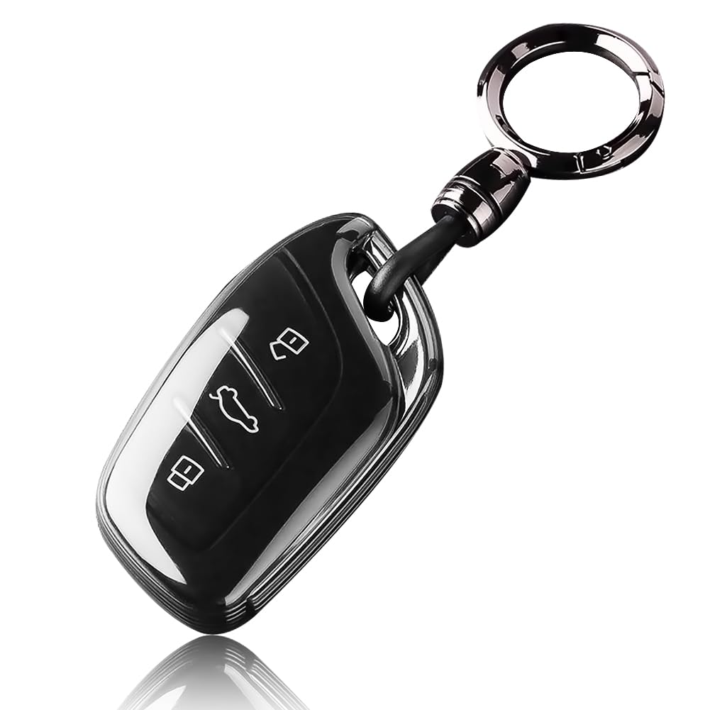 Xmscn Transparent Black Tpu Key Fob Cover For Mg Zs Gt Gs 350 360 750 W5 Mg3 Mg5 Mg6 Mg7 For Roewe Rx3 Rx8 Erx5 Rx5 I6 I5, Accessories With Keychains, Smart Key Protector, 3 Buttons Car Tpu Case
