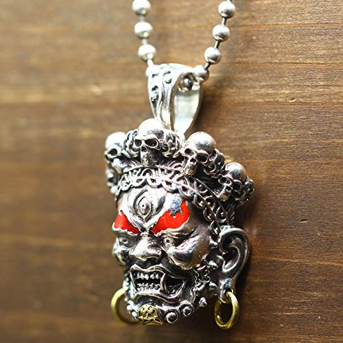 Mahakala Lucky Pendant Necklace 925 Silver Retro Original Men's Gift 21.9 g2