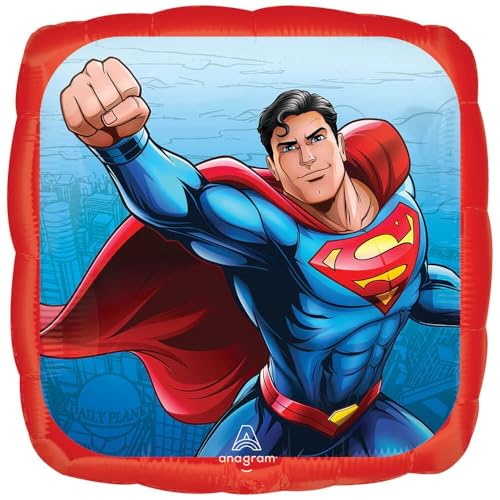Superman - Globo de aluminio cuadrado de 17 pulgadas