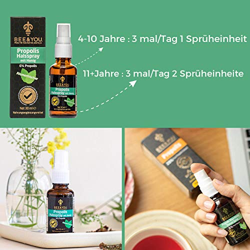Bee&You Propolis Halsspray mit Honig (6%) 30 ml (Wohltuende Zusammenmischung, Fairer Handel, Natürliche & kontrollierte Zutaten) – Bild 5