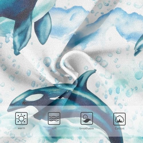 Watercolor Orcas Whale Sea Toddler Underwear Custom 2t Cotton Panties Little Girl Florals Kids Briefs Undies3