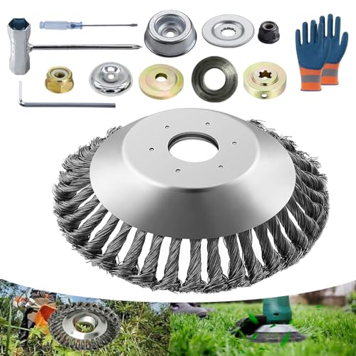 Profi Unkrautbürste Freischneider mit 25,4mm Bohrung,Drahtbürste für Freischneider,Wildkrautbürste,Stahlbürste für Rasenmäher,Stahlbürste für Die Motorsense,Unkrautbürste für Rasentrimmer(8Zoll) Profi Unkrautbürste Freischneider mit 25,4mm Bohrung,Drahtbürste für Freischneider,Wildkrautbürste,Stahlbürste für Rasenmäher,Stahlbürste für Die Motorsense,Unkrautbürste für Rasentrimmer(8Zoll)