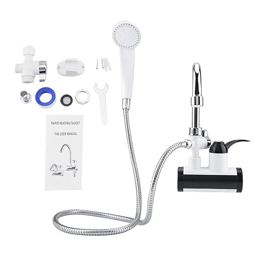 Grifo de Temperatura, Sistema de Ducha Pantalla de Temperatura Rotación de 360 ° Calentador de dispensador de Agua fría y Caliente instantánea Calentador Calentador(#2)