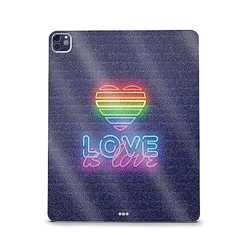 Image of MightySkins Carbon Fiber Skin Compatible with Apple iPad Pro 12.9 inch M2 6th Gen (2022) Full Wrap Kit - Love is Love | Protective, Durable Textured Carbon Fiber Finish | Easy to Apply | Made in The USA
