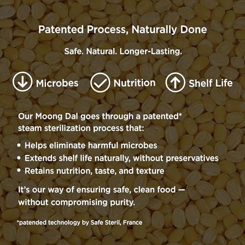 Image of Pure & Sure Organic Yellow Moong Dal (Split) 1Kg | 100% Natural Mung Dal Chilka | Unpolished | Vegan, Gluten-Free, Non GMO | Chemical Free & Pesticides Free