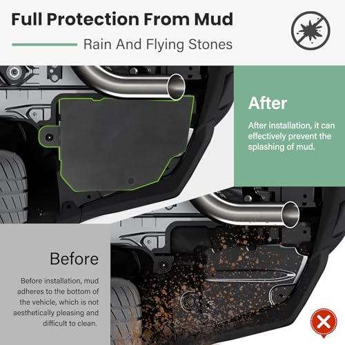 Image of Underbody Cavity Shield Cover Compatible with Ford Maverick 2022-2025 Accessories -Left Driver Side Rear Wheel mud Guard, mud Flap Full Coverage Protection