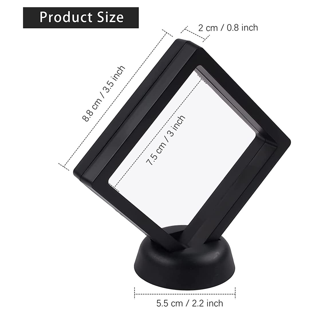 Tbkoly 4 Pieces of Holder 3D Floating with Bracket Anti-Tarnishing Jewelry Box Coin Display Cabinet Black - Image 4