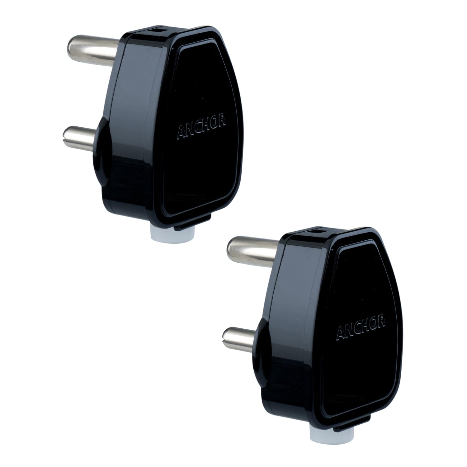 Anchor by Panasonic 16A 3 Pin Plug Top 240V (Black, Pack of 2) (39582)
