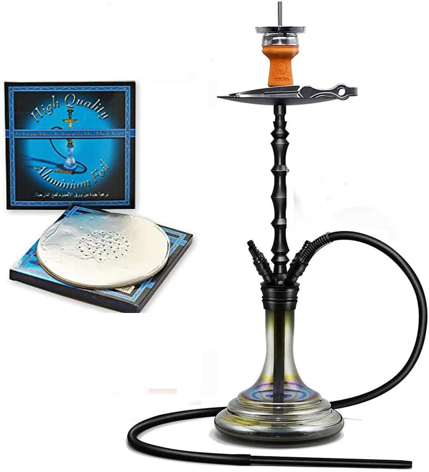 Complete Glass Hookah Set with Everything and 100pcs Hookah