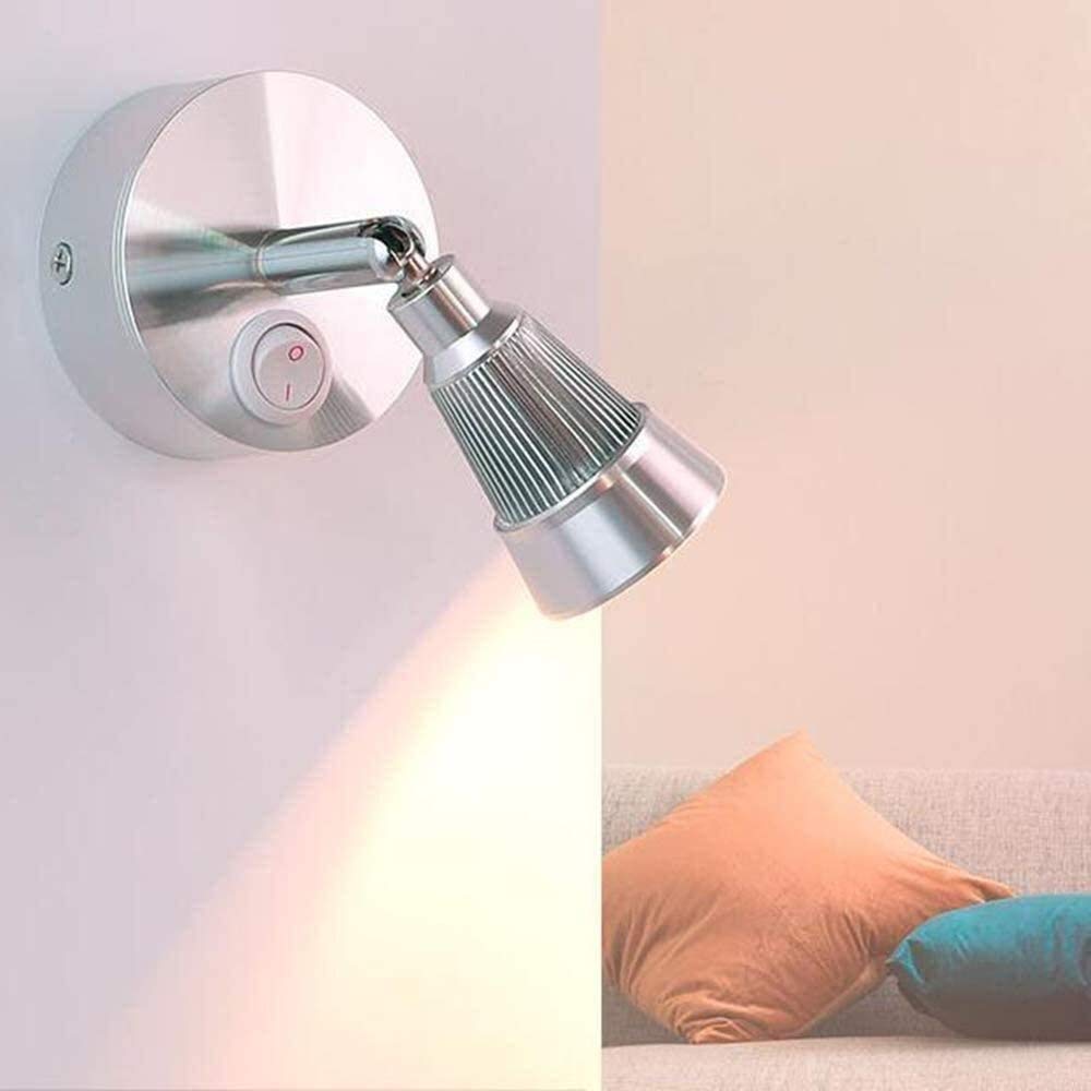 Halterung Licht Minimalistischen Stil Metall Halterung Beleuchtung Nachtlicht 3W Hotelzimmer Schlafzimmer Ausstellungsraum Led-Licht Scheinwerfer Hintergrund Nacht Leselampe Edelstahl Halterung