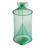 Wisafory Faltbare Fliegenfalle hängende Fliegenfalle im Freien Insektenfalle Mit Kunststoffbecken Wiederverwendbare für Garten Pferdestall Park Gemüsemarkt Innenhof (grün) Grün2# 2 Stück