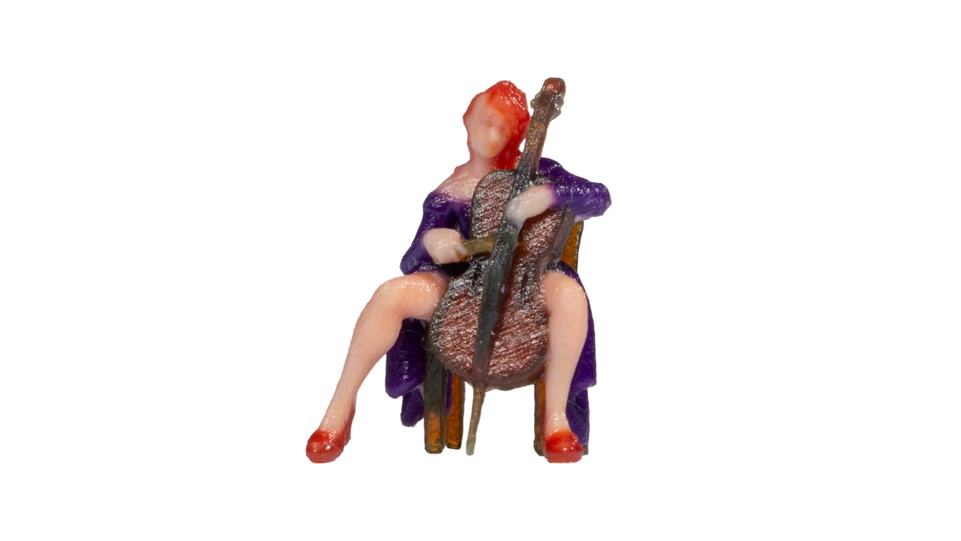 Noch® Cellist Coloured Model Figure 3D Print H0 for Model Railway and Dioramas, Gifts and DIY