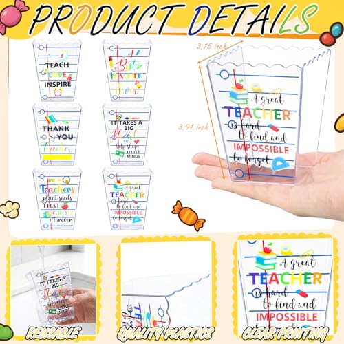 Image of Mimorou 6 Pcs Back to School Teacher Gift Box Container Notebook Pencil Composition Book Crayon Popcorn Candy Jar Containers Holders for First Day of School Party (Notebook)