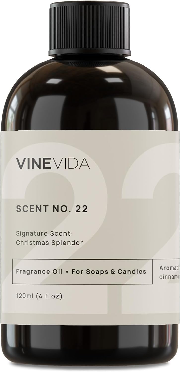 Aceite aromático VINEVIDA Christmas Splendor de 4 oz. Aromas navideños para hacer velas. Hecho en EE. UU. Aromas para velas. Aceite aromático para velas navideñas. Aceite aromático navideño.