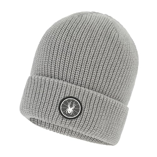 Spyder Mens Fleece Lined Cuff Logo Beanie Pewter One Size