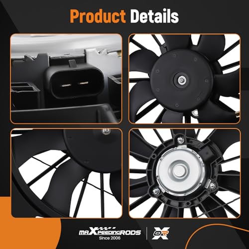 Image of maXpeedingrods Radiator Cooling Fan Assembly for Chevy Impala 2006-2013 Monte Carlo 2006-2007 Buick 2008-2009 Pontiac Grand 2005-2008