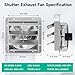 DeebooTEK 12 Inch Shutter Exhaust Fan，Automatic Shutter with ON/OFF Switch, 1430 CFM High-Speed Vent Fan, 1400 RPM Wall Mounted Attic Fan for Shed, Garage, Greenhouse Ventilation