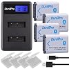 Durapro 4Pcs NP-BX1 NPBX1 NP BX1 Akku + LCD Dual USB Ladegerät für Sony NP-BX1 Akku Sony DSC-RX100 RX100 II DSC-WX500 HX300 HX400V WX300 WX350 HDR AS100v AS200V AS15 AS30V AS300 M3 M2 Camcorders