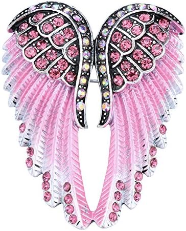 Szxc Women's Guardian Angel Wings Pin Brooches & Pendants 2-in-1 - Women Girls Biker Jewelry - 2 inch