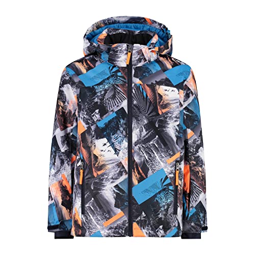 Apertura full zip, due tasche laterali e una sull’avambraccio zippate, cappuccio removibile, chiusura polso regolabile con velcro, polsini interni con costina elastica, logo CMP sulla spalla e sul cappuccio