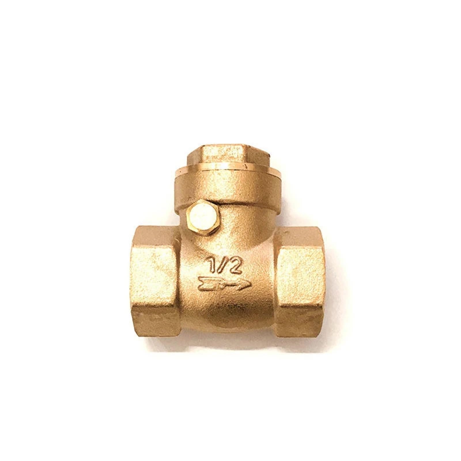 Mosiężny poziomy zawór zwrotny z gwintem wewnętrznym 1/2", 3/4", 1", 2", 3" i 4", aby zapobiec cofaniu się wody. (1-1/2")