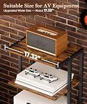 4-Tier Media Storage Stand, Audio Media Rack for Living Room, Gaming Room, Music Studio, Wooden Game Console Shelf for TV Accessories/Audiovisual Equipment/Optical Disc/PS4, Black