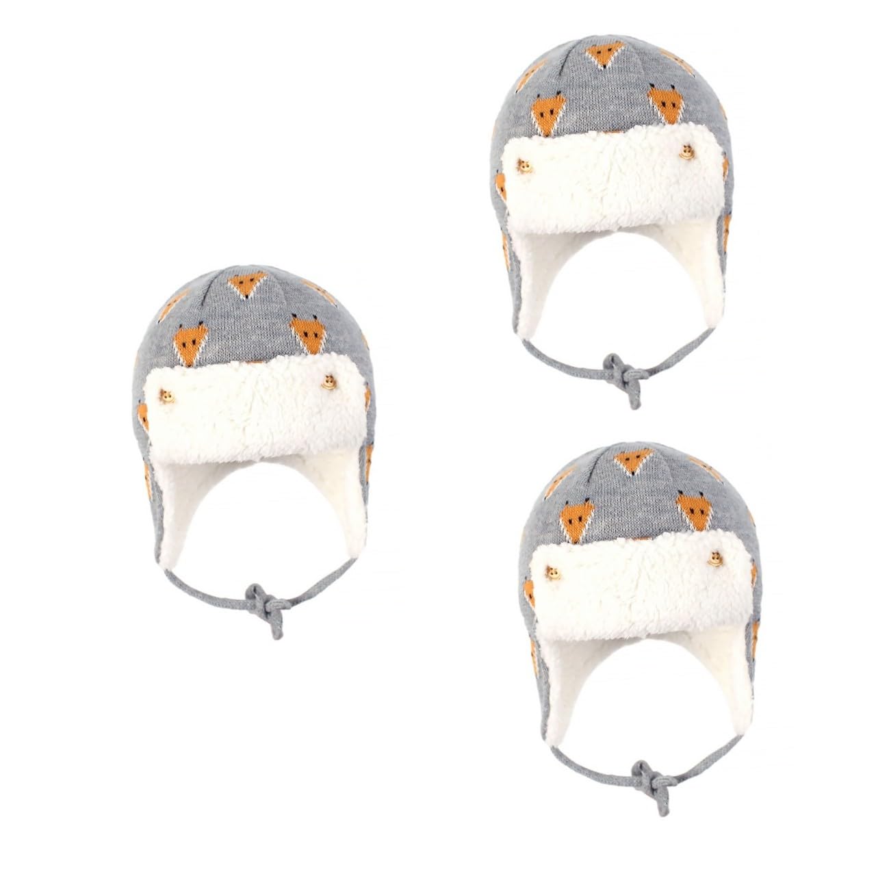 VALICLUD Gorro de Esquiar Gorro de Invierno para niños de Punto para niños Termico con Orejeras Gorra Estampada de protección para los oídos para Grey
