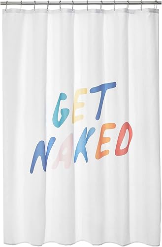 mDesign Cortina de ducha decorativa de tela de fácil cuidado con ojales reforzados, para duchas de baño, puestos y bañeras, lavable a máquina, 72 x