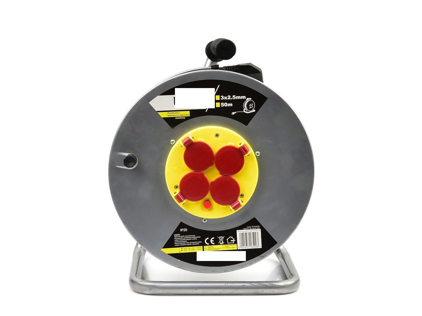 PROLUNGA ELETTRICA CIVILE CON AVVOLGICAVO 50 MT METRI 3G2.5 mm² Schuko 3X2,5MM