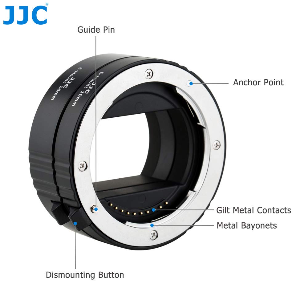 JJC 10mm/16mm Sets Metal Tubo de Extensión TTL Enfoque Automático AF para Lentes Sony E y Cámaras de la Serie NEX etc.