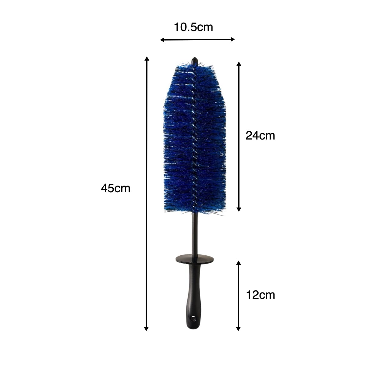 Glismoto Big Detailing Alloy Wheel Brush – Soft 45mm Bristles | Flexible Bendable Wheel Cleaning Brush | Scratch-Free Brake Dust & Rim Cleaner (Big 45cm, Blue) - 2