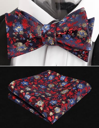 Image of Alizeal Mens 2pcs Floral Pattern Bow Tie Set