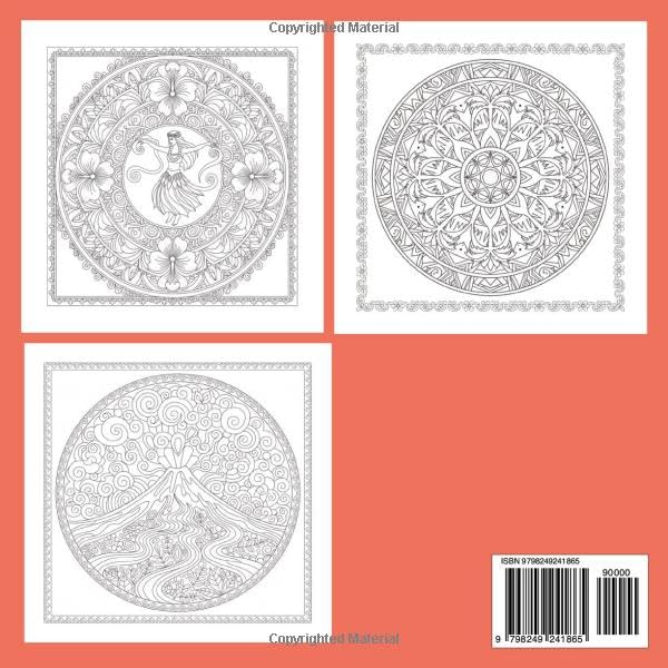 Calm & Cozy™ Polynesian Mandala Colouring Book: Unique Patterns with Incredible Illustrations For Adults | Stress Relief and Relaxation | Aroha | Fale | 8.5 x 8.5 Inches image 3