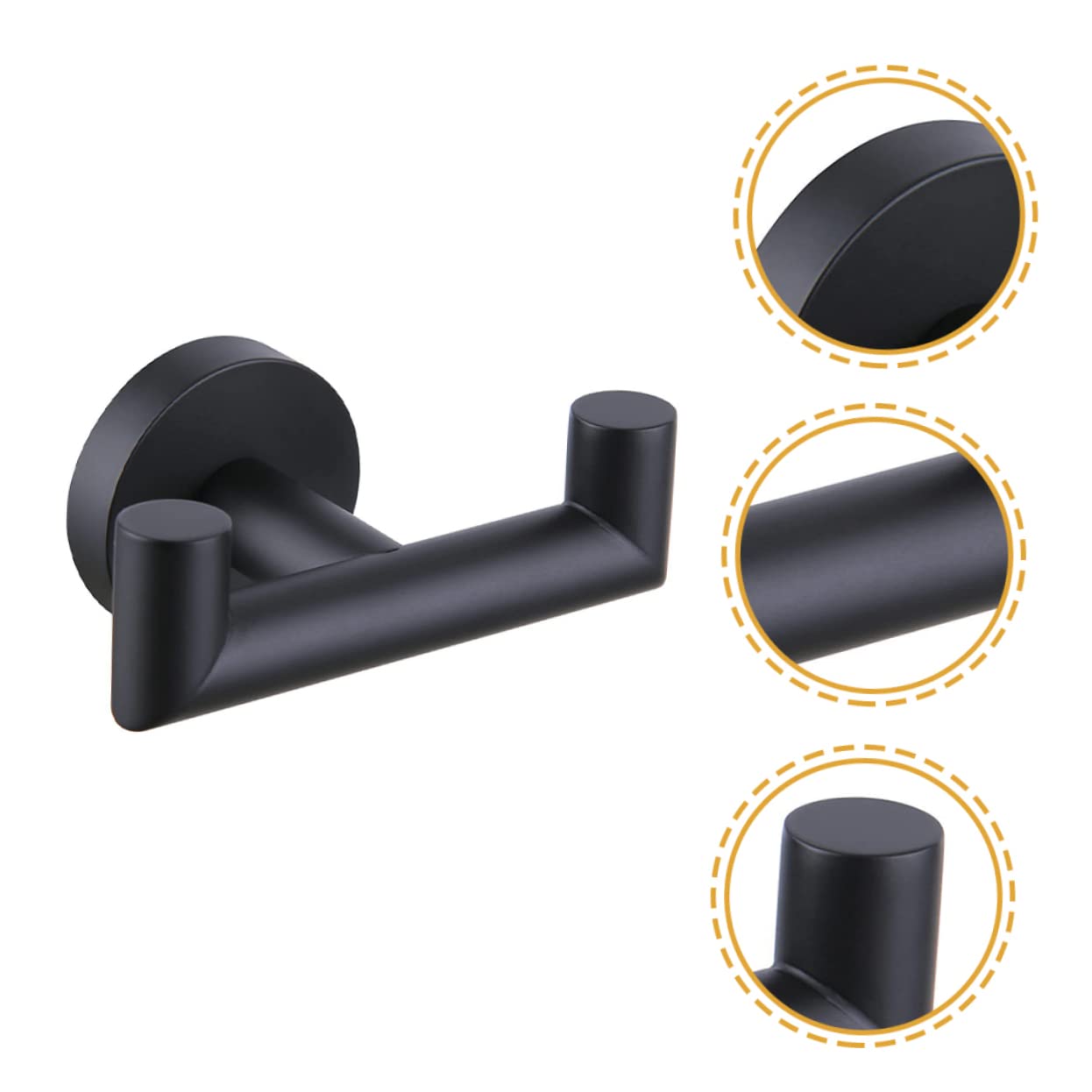 STOBAZA 3piezas Gancho Doble Para Toallas De Acero Inoxidable Soporte De Montaje Pared Para Baño y Cocina Diseño Resistente y Práctico Organizador De Toallas Espacio-ahorro
