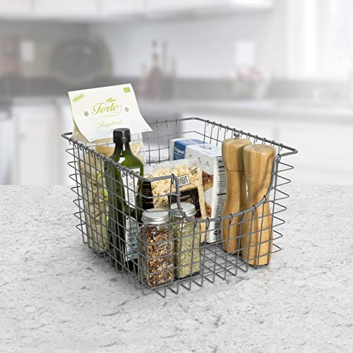 Spectrum Scoop Wire Basket (Industrial Gray) - Storage Bin & Décor For Bathroom, Closet, Pantry, Under Sink, Toy, Shelf, Kitchen, & Nursery Organization #TOP4