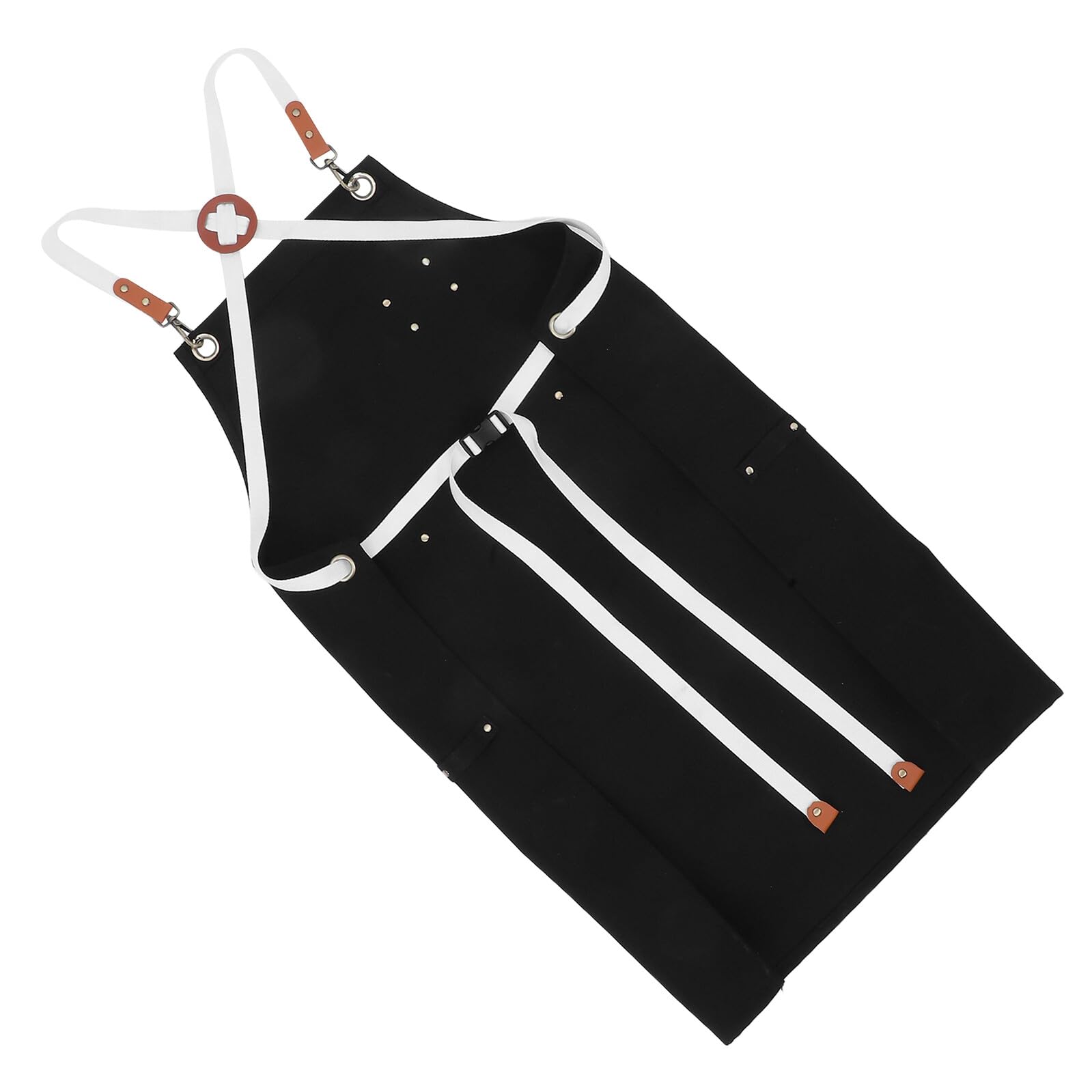 Ipetboom Grembiule da Lavoro Uomo in Tela Nero con Design Multi Tasche e Vestibilità Comoda per Giardinaggio e Eventi All'aperto