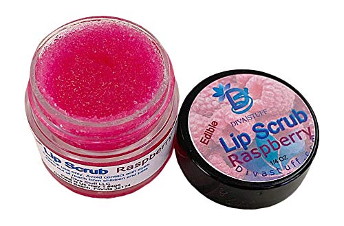 Diva Stuff Ultra Hydrating Lip Scrub for Soft Lips, Gentle Exfoliation, Moisturizer & Conditioner, Raspberry Flavor– ¼ oz (Made in the USA)