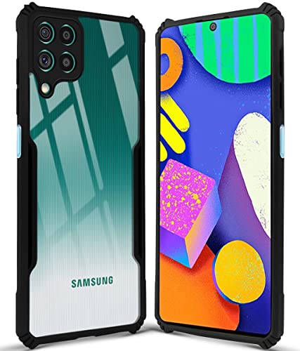 Image of Jkobi Back Cover Case for Samsung Galaxy M62 (Crystal Glass Back | Camera Protection | Shockproof Bumpers | Professional Black)