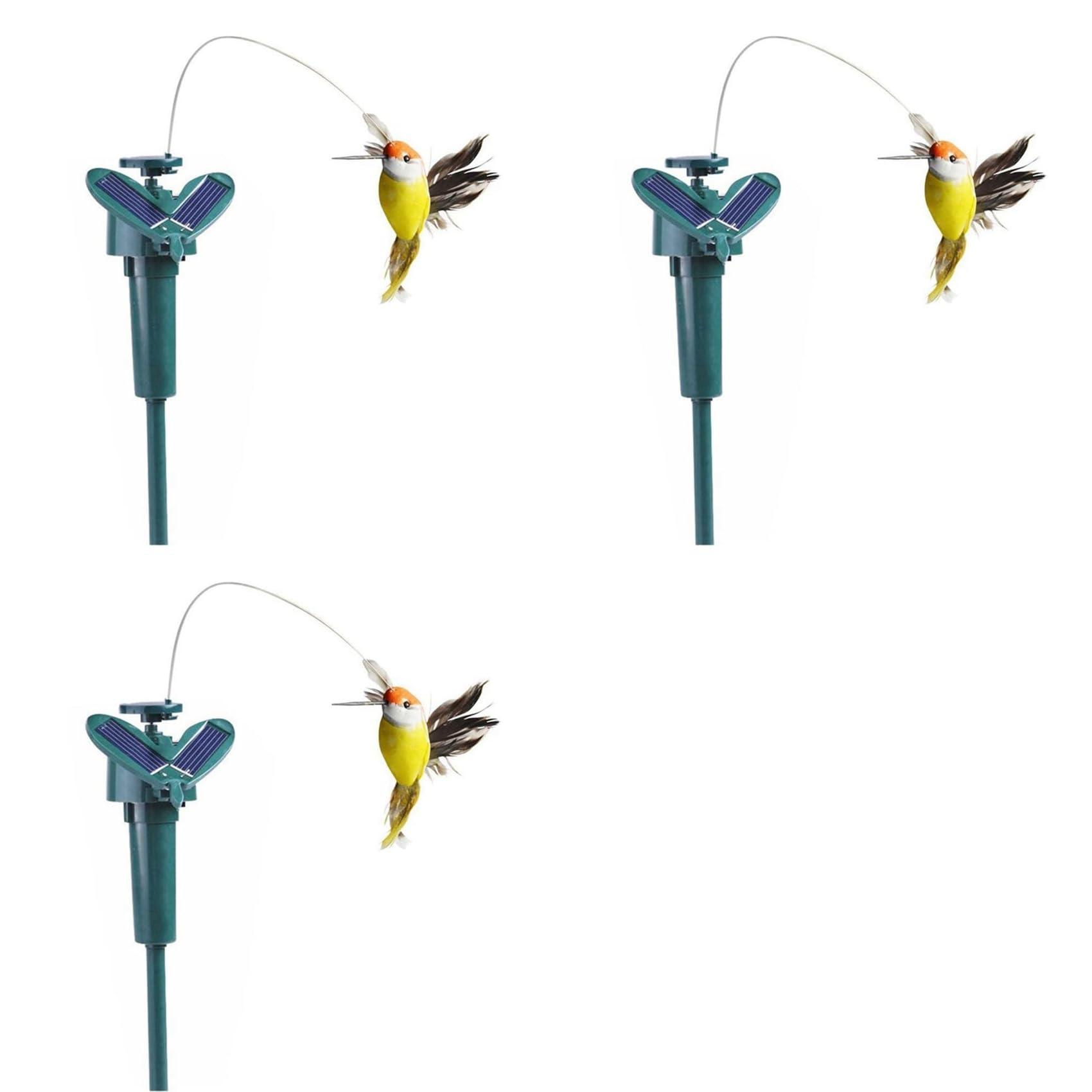 Oiseau volant à énergie solaire x3 pour décoration de jardin extérieur réaliste