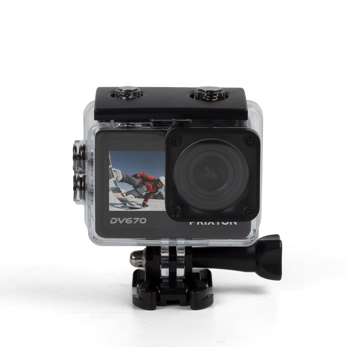 PRIXTON Caméra Sportive Multisport DV670, Caméra Vidéo avec Résolution 4K, Double Écran, WiFi et Application Mobile, Stabilisateur Optique, Étanche