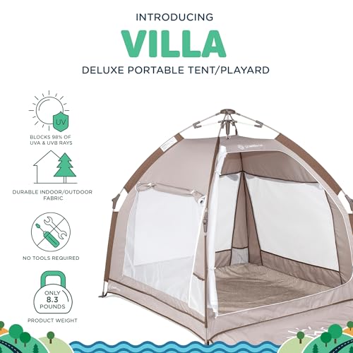 Image of Baby Delight Go with Me Villa Portable Tent and Playard | Kids Tent and Playhouse | Indoor and Outdoor | Sandstone